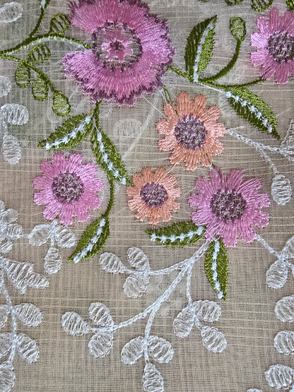 Beige  Kota Parsi Embroidery Saree