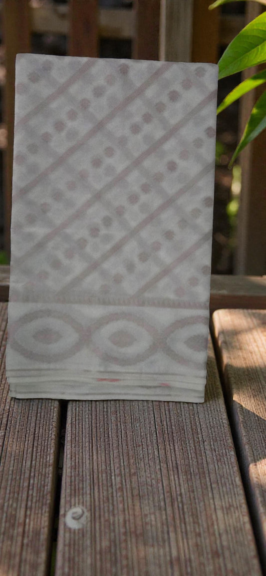 Cream Banarsi Leheriya Saree