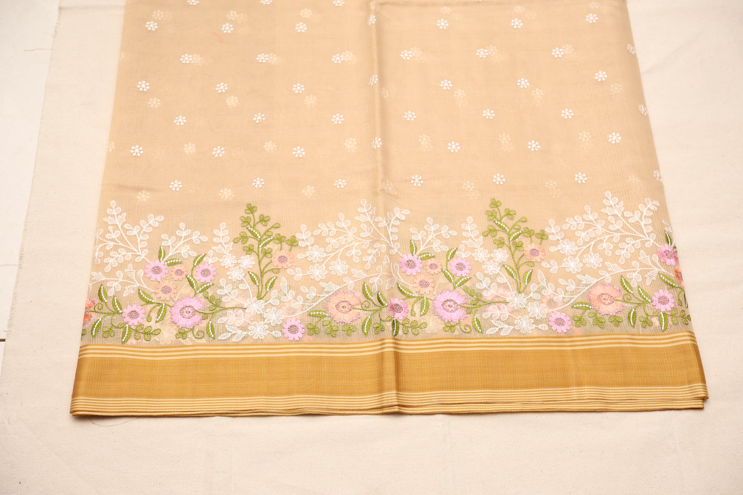 Beige  Kota Parsi Embroidery Saree