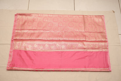 Pink Banarsi Katan Jaal Silk Saree