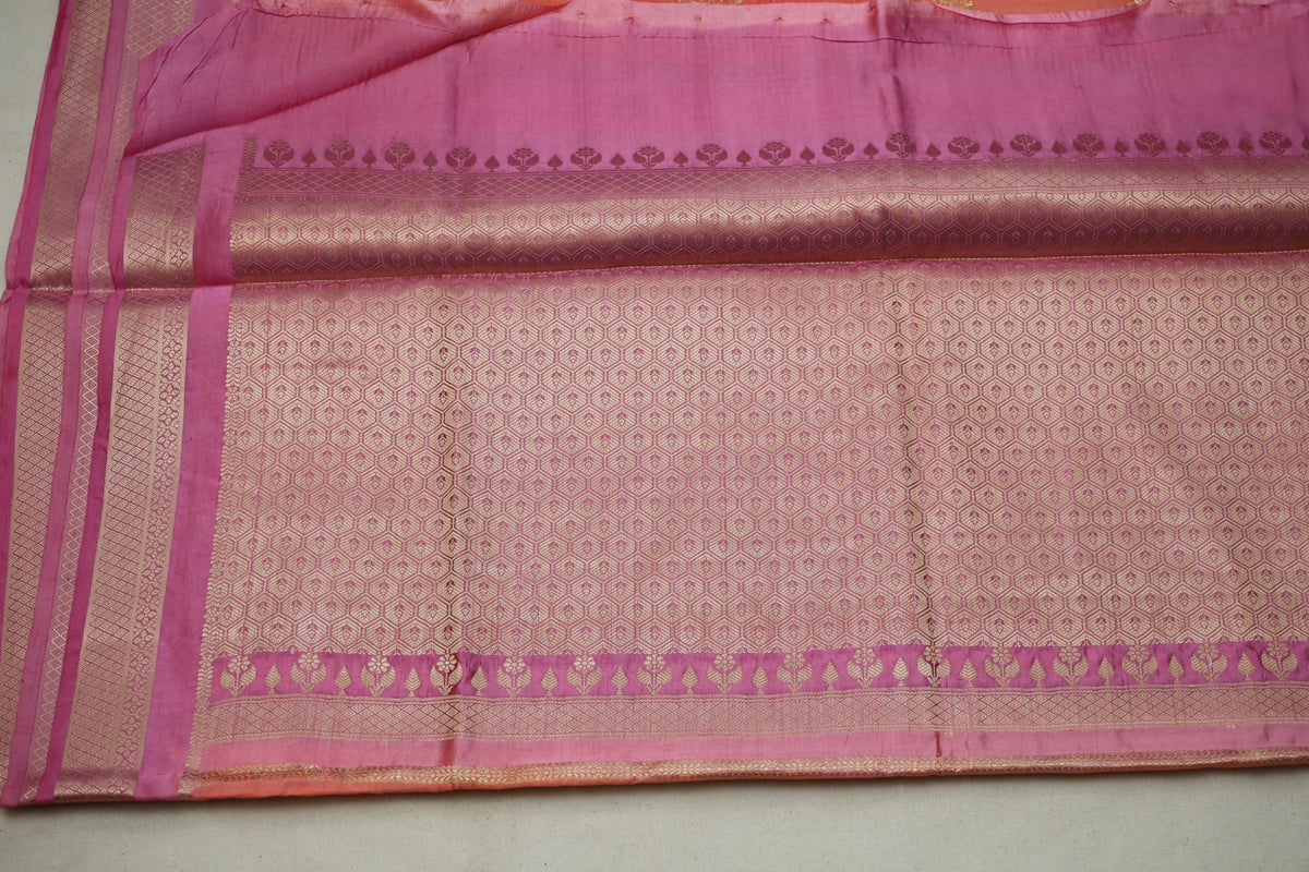 Pink Pure Mashru Rangkart Saree