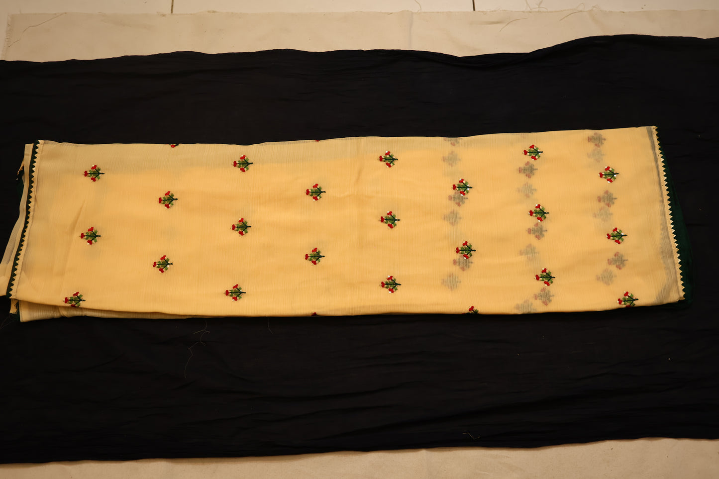 Peach anchal georgette embroidered Saree