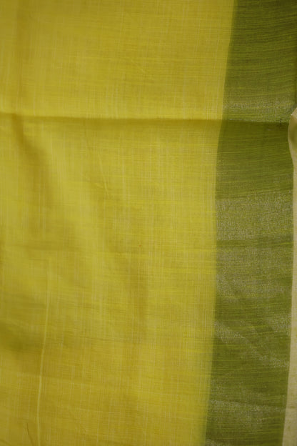 Yellow Linen  Saree