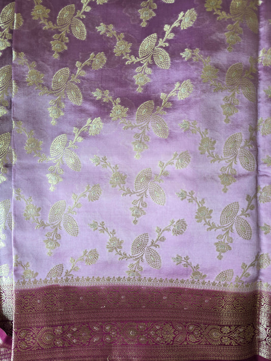 Pure Lavender Katan Saree