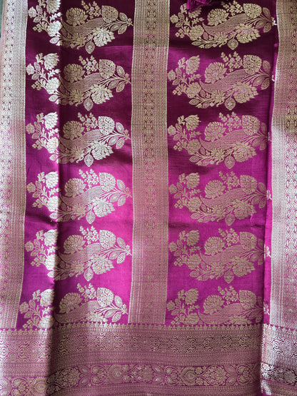 Pure Lavender Katan Saree