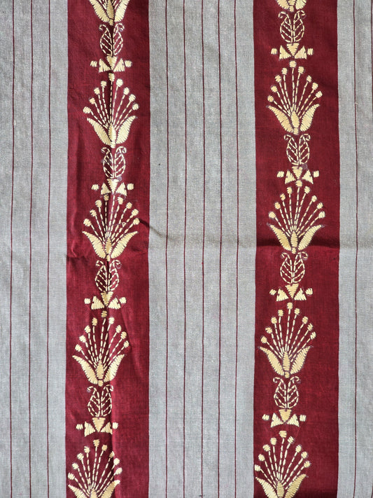 Maroon Bishnupuri Silk Saree
