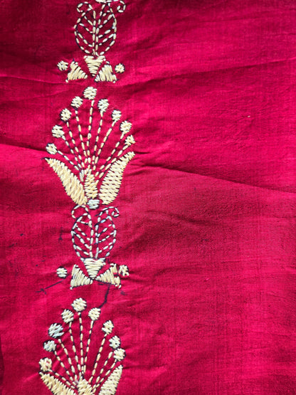 Maroon Bishnupuri Silk Saree