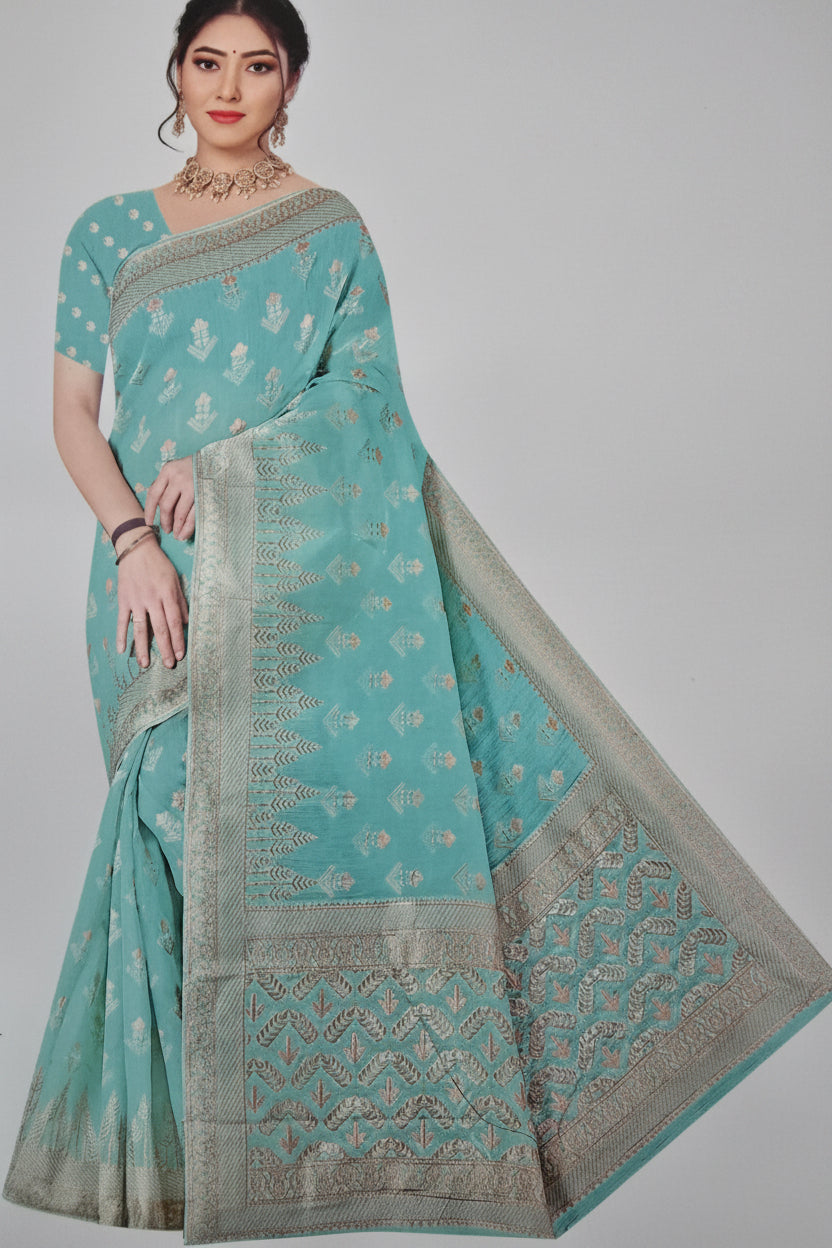 Light green Linen Sarees