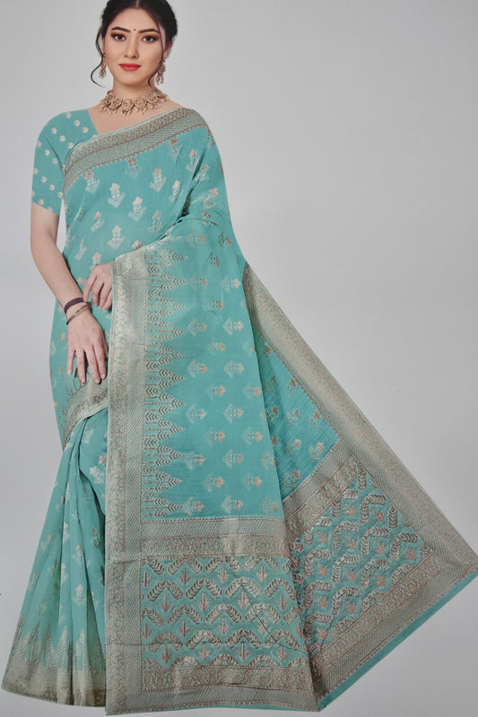 Light green Linen Sarees