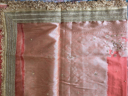 Rose Pink Banarsi Tissue Saree