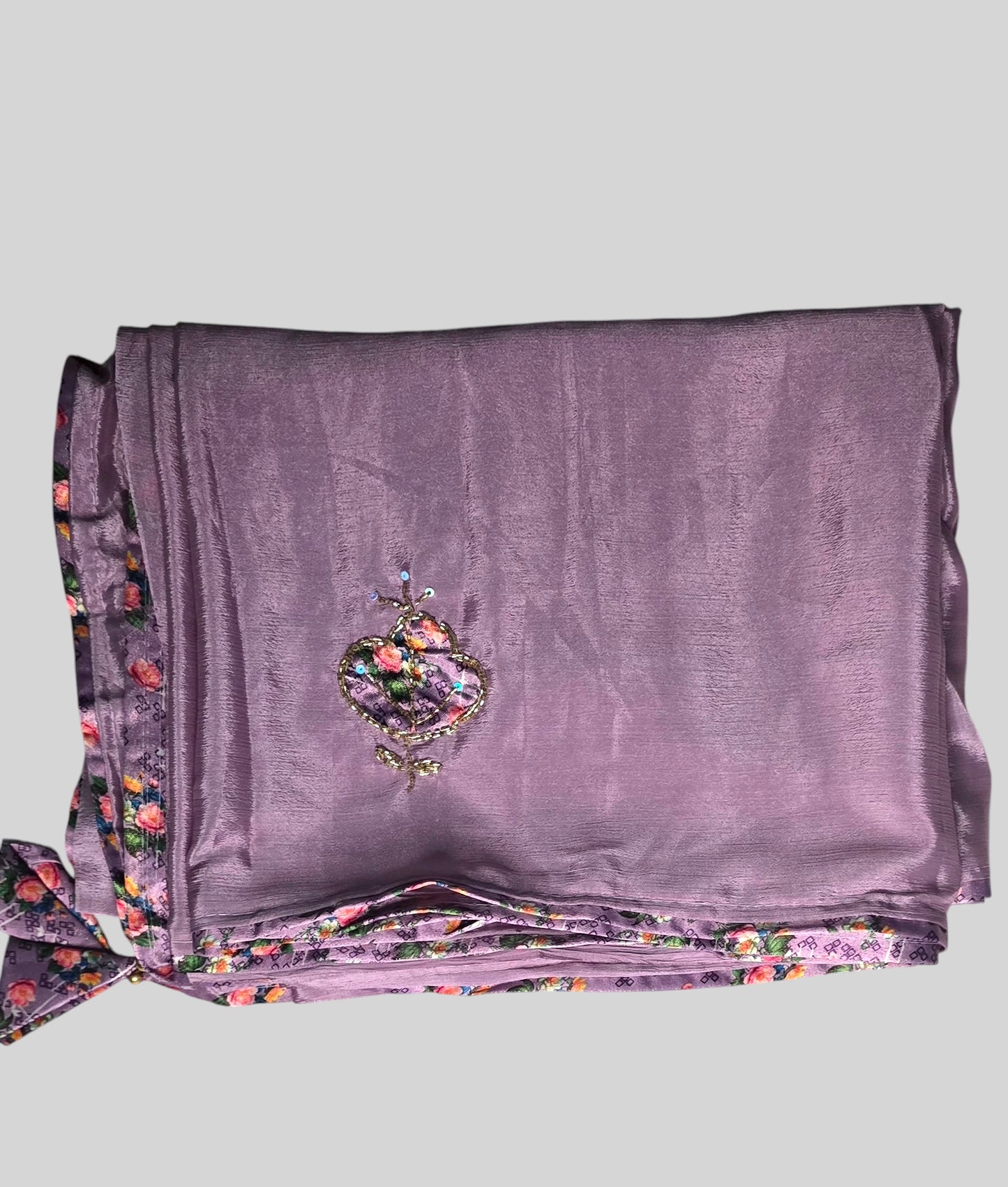 Lavender Saree with printed blouse