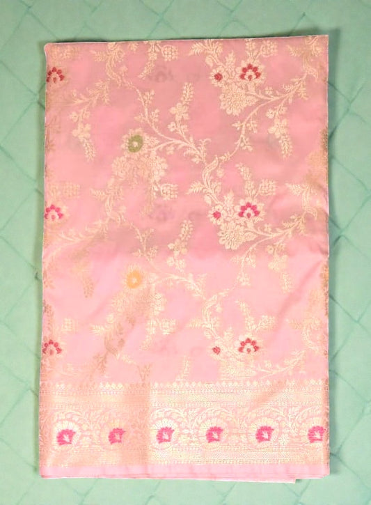 Pink Banarsi Katan Saree