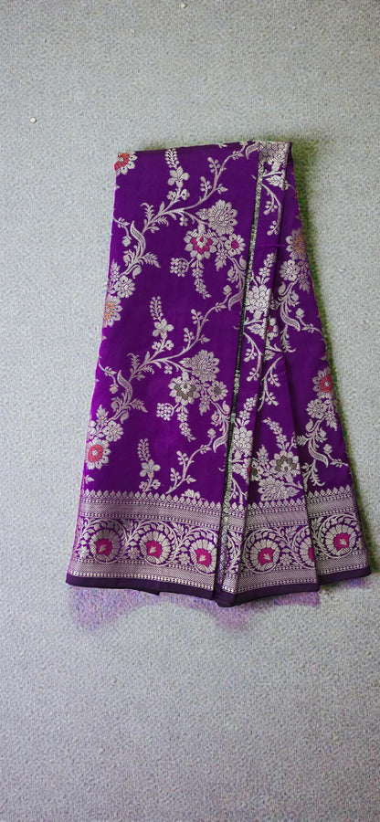 Purple Banarsi Katan Saree