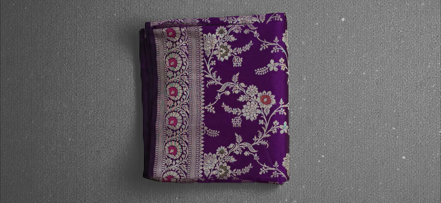 Purple Banarsi Katan Saree