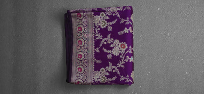 Purple Banarsi Katan Saree
