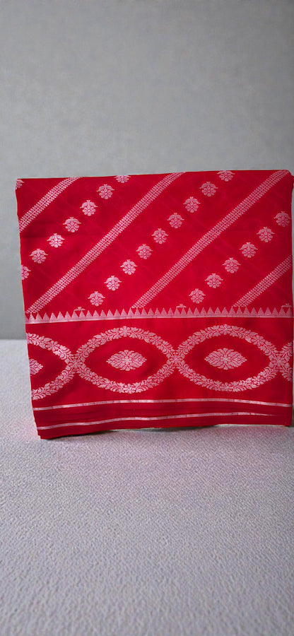 Red Banarsi Lehariya Saree