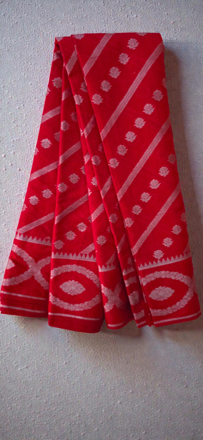 Red Banarsi Lehariya Saree