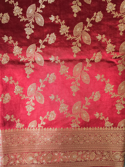 Maroon Pure Katan Saree