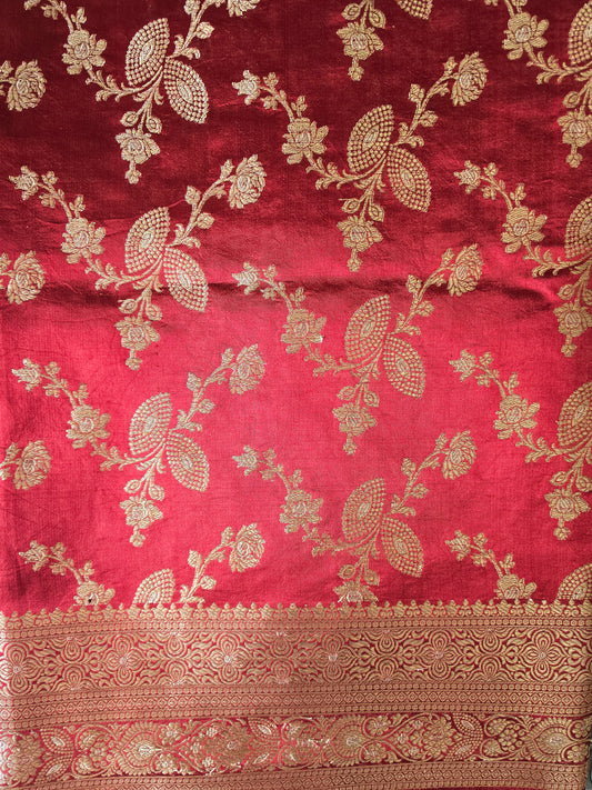 Maroon Pure Katan Saree