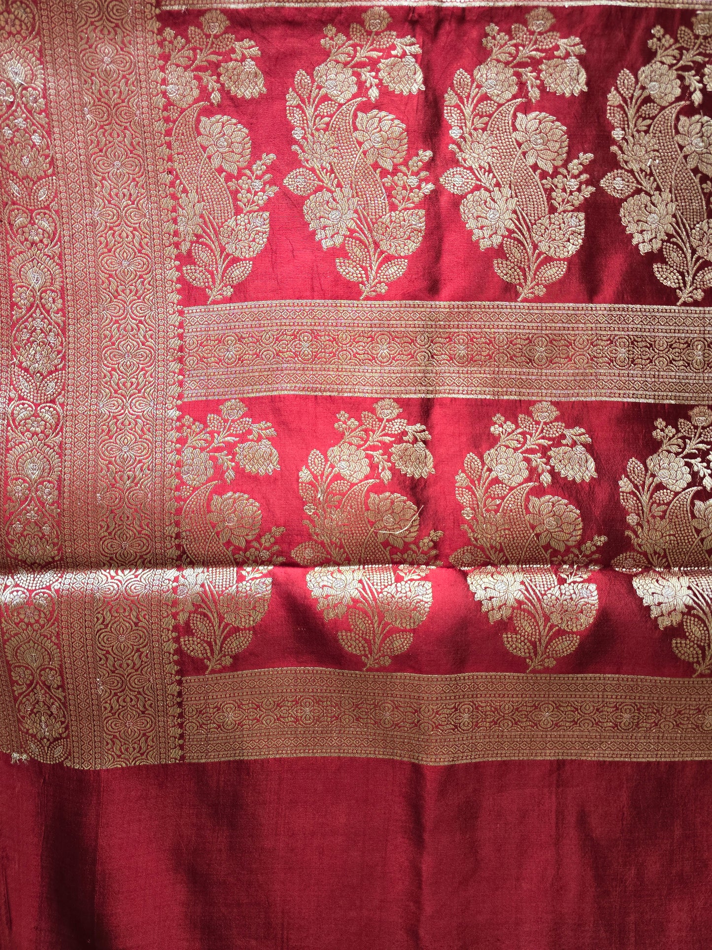 Maroon Pure Katan Saree