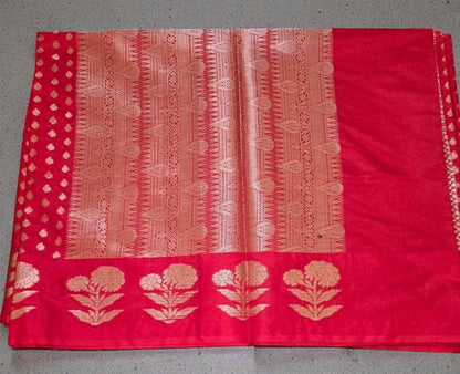 Red Banarsi Raw Mango Saree