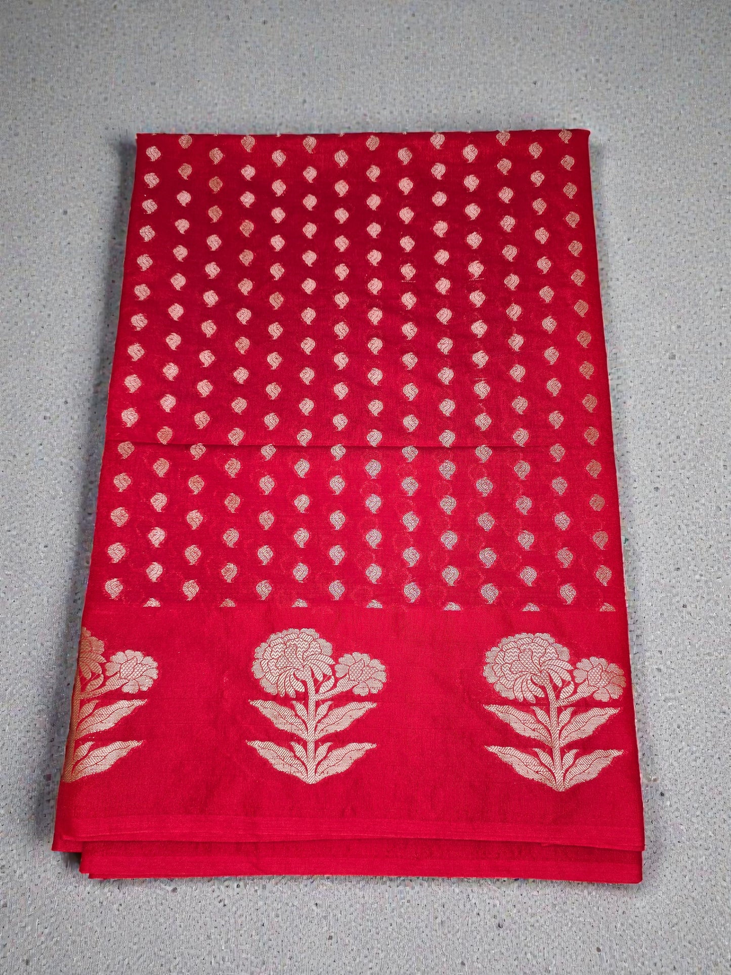 Red Banarsi Raw Mango Saree