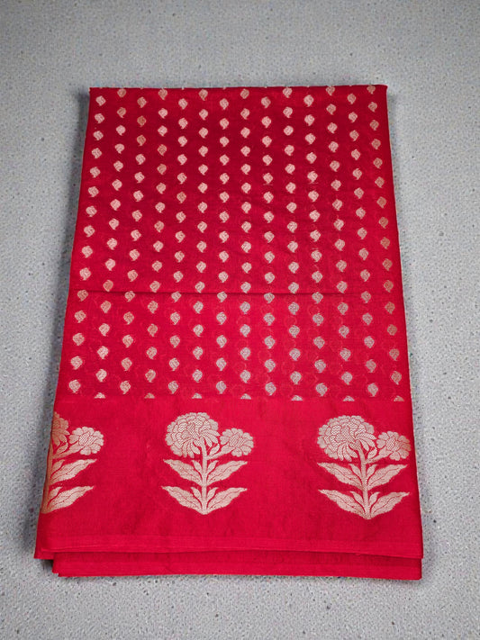 Red Banarsi Raw Mango Saree
