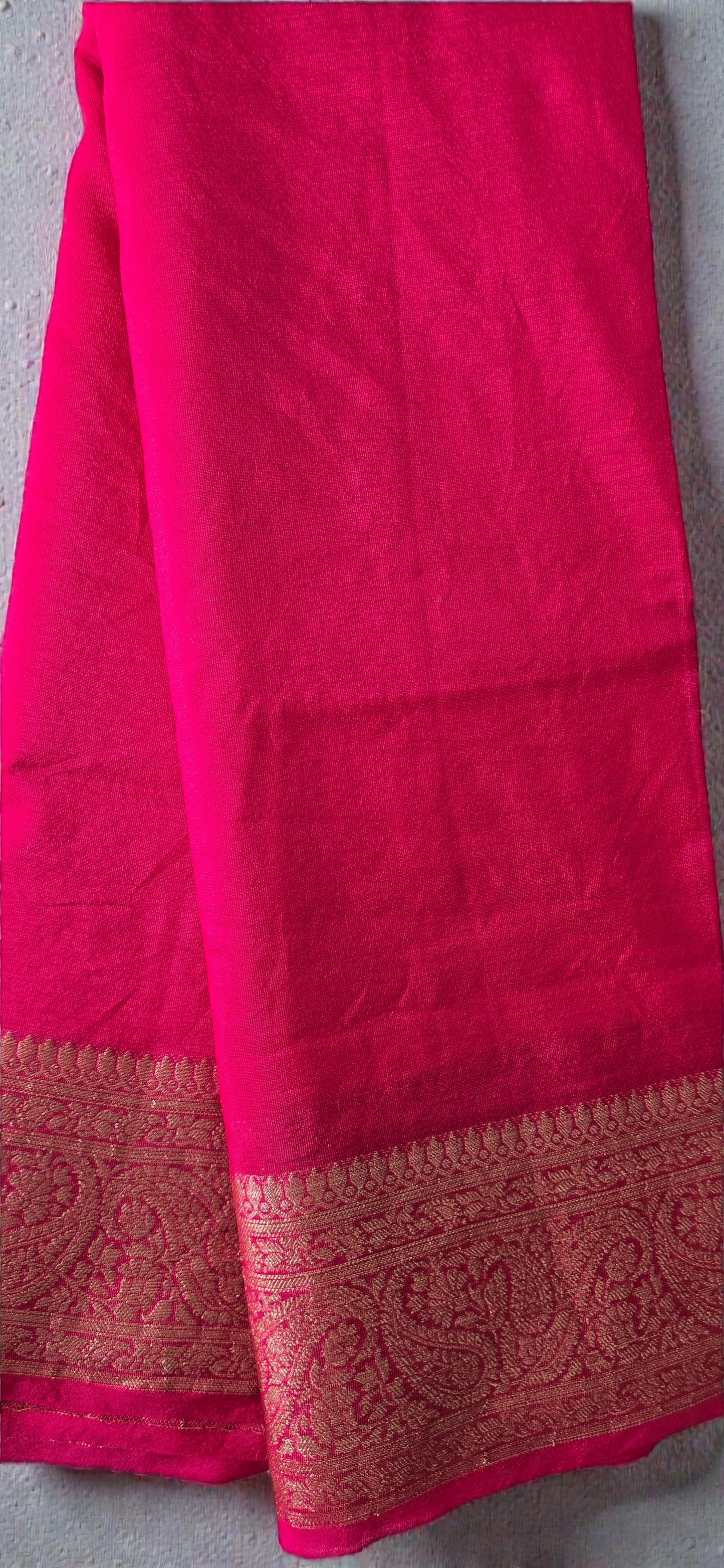 Red Banarsi Crepe Silk Saree