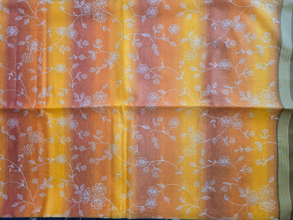Yellow Banarsi Chikankari Saree