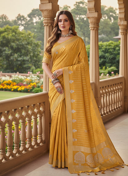Yellow Raw Mango Saree