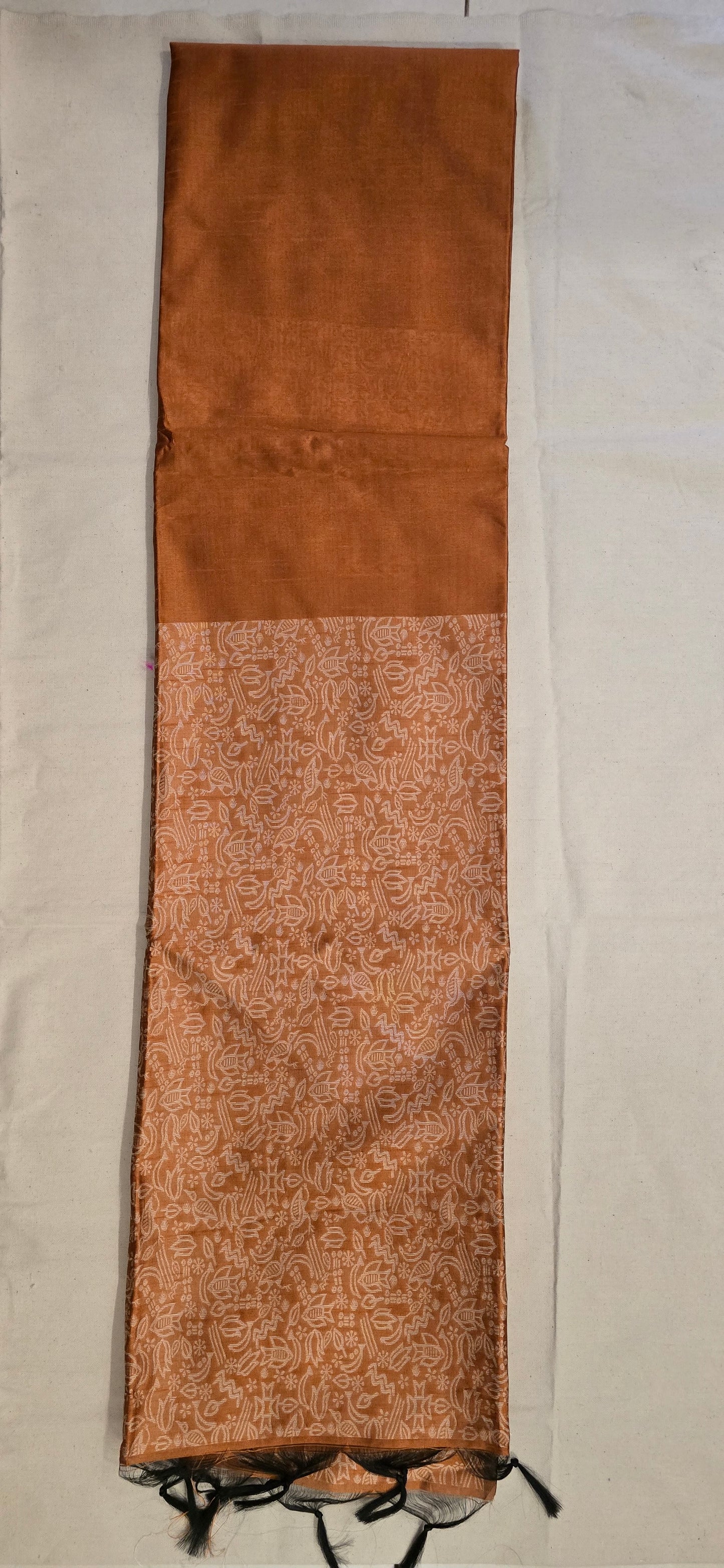 Brown Tussar Silk Saree