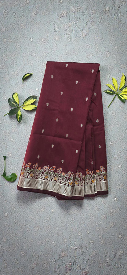Wine Banarsi Katan Saree